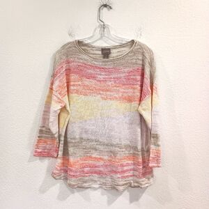 Chico's Whimsy Waves Bateau Neck Sweater